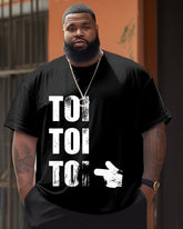 Men's Plus Size Toi Thumb Press Courage Letter Crewneck Short Sleeve T-Shirt
